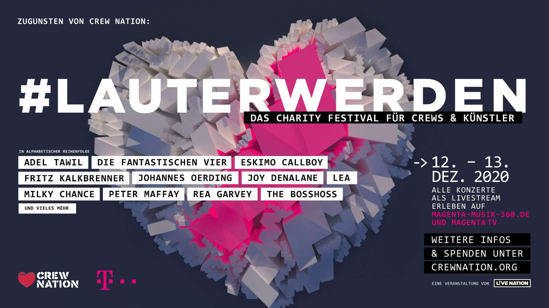 LauterWerden Charity Livestream-Festival für Crews and Künstler*innen Ticketmaster Blog