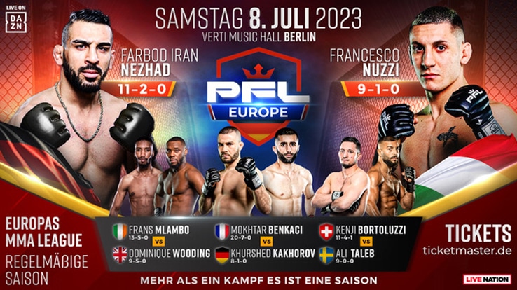 PFL MMA Liga Europa 2023 Berlin Event Kämpfer
